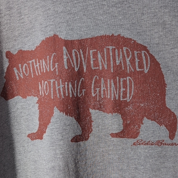 Eddie Bauer | Gray and Red Bear Graphic Short Sleeve Tee Size M - Picture 1 of 7